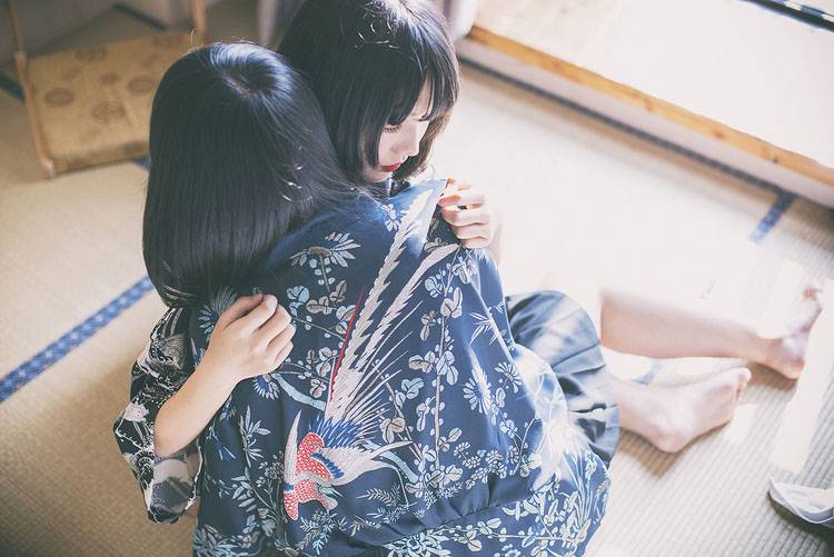 清纯可爱的和服姐妹花-6