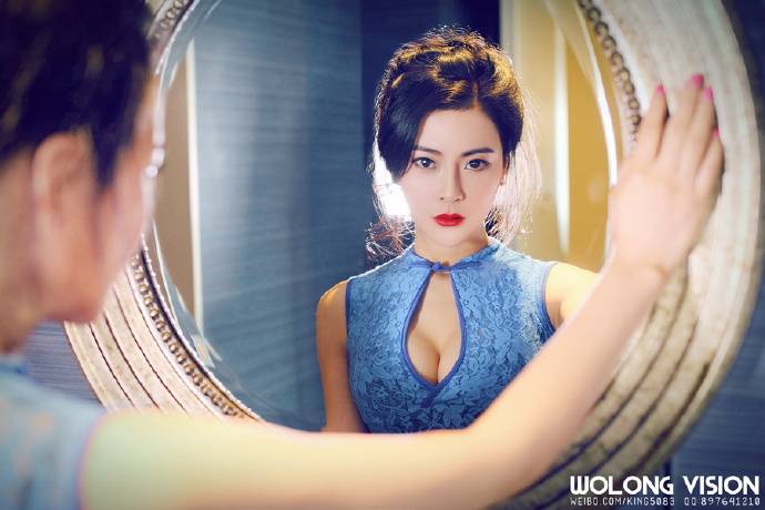 吴丹模特《Blue cheongsam·吴丹》古装写真-10