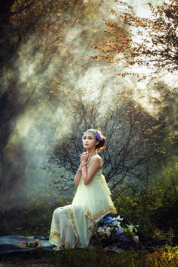 深秋户外清纯可爱花仙子 领略小清新-12