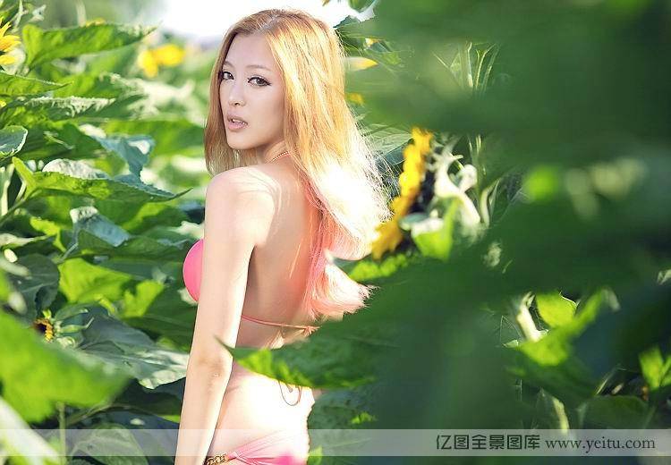 性感俏皮美眉向日葵花海私房拍摄-8
