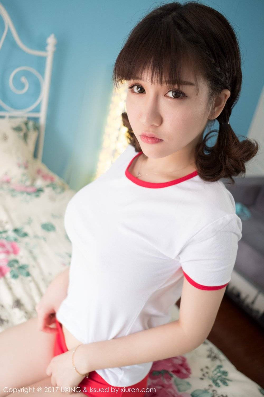 优星馆美女模特傲娇萌萌体操服白色丝袜系列私房写真-6