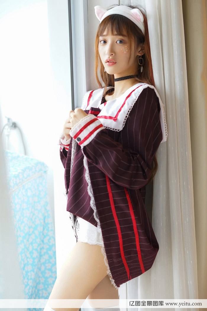 果团网小狐狸精little贝壳清纯清新校服内衣诱惑粉嫩写真-26