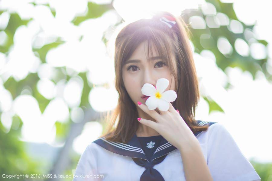 爱蜜社美女模特Sandy陈天扬校服制服诱惑比基尼旅拍-43