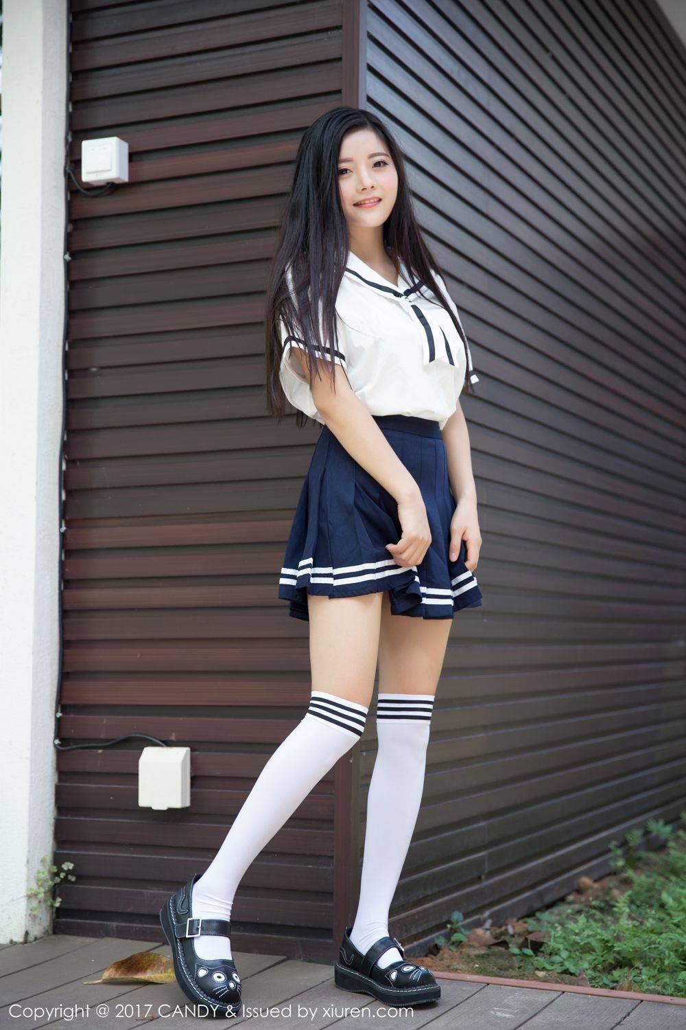 糖果画报混血学妹林美惠子Mieko清新校服制服诱惑-2