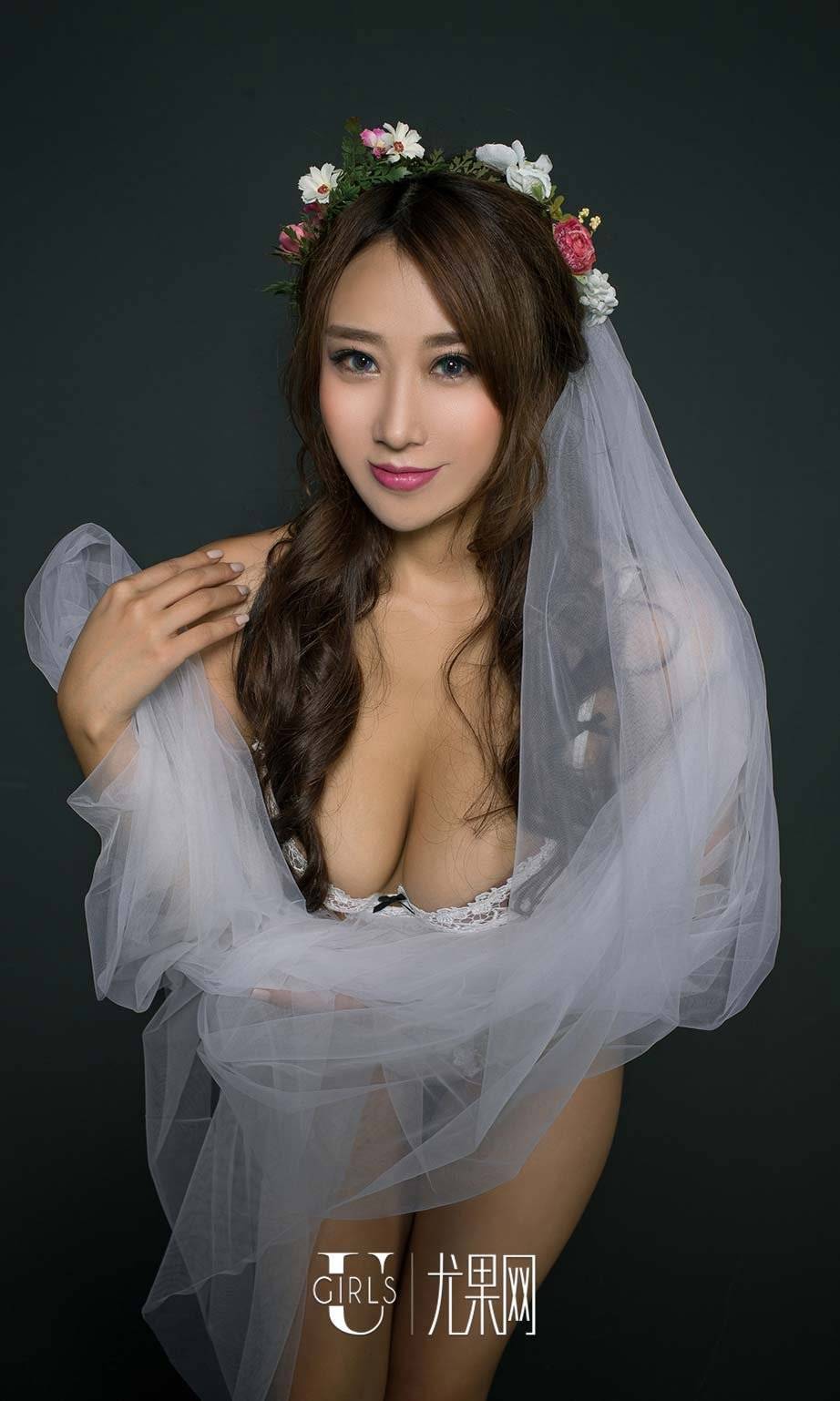 爱尤物姜雨宏Ava新娘装波涛胸涌性感内衣诱惑-20