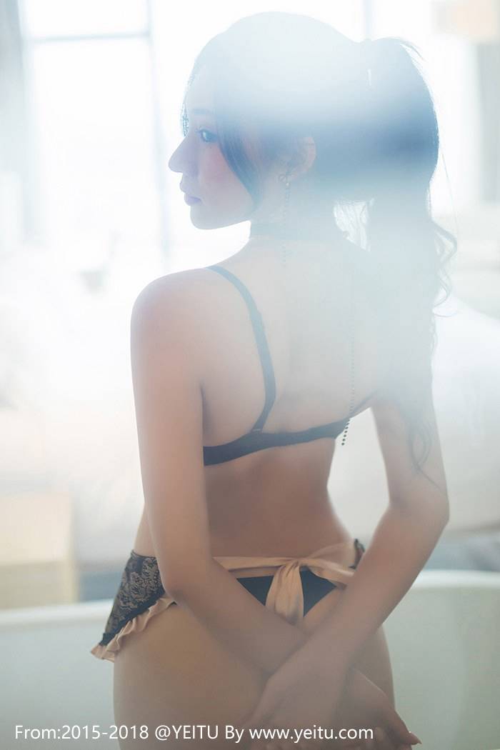 爱蜜社气质模特小狐狸Sica白衬衫黑色内衣诱惑福利-28