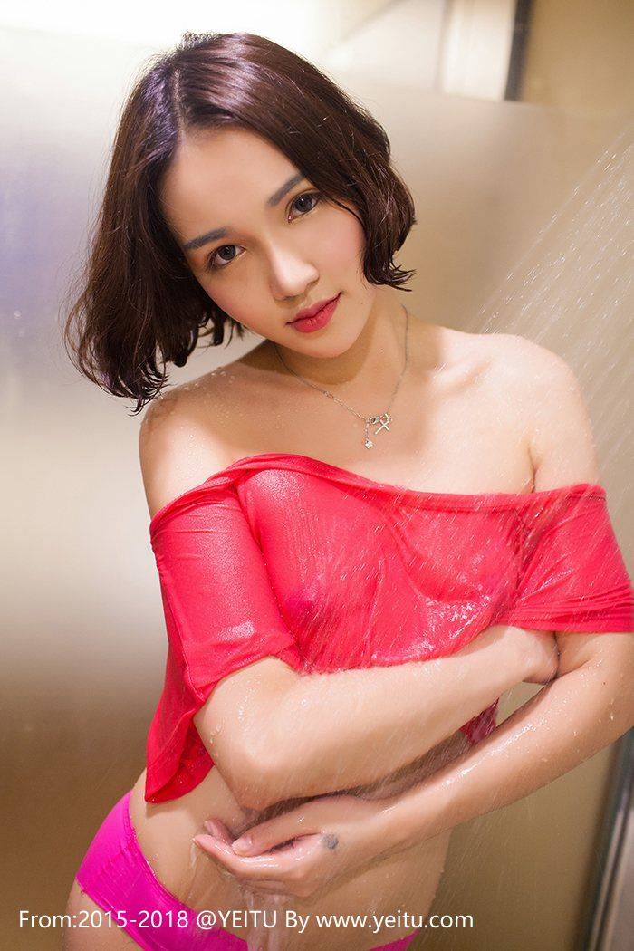 爱蜜社轻熟女艾诗iccey黑丝美腿浴室湿身诱惑写真-23