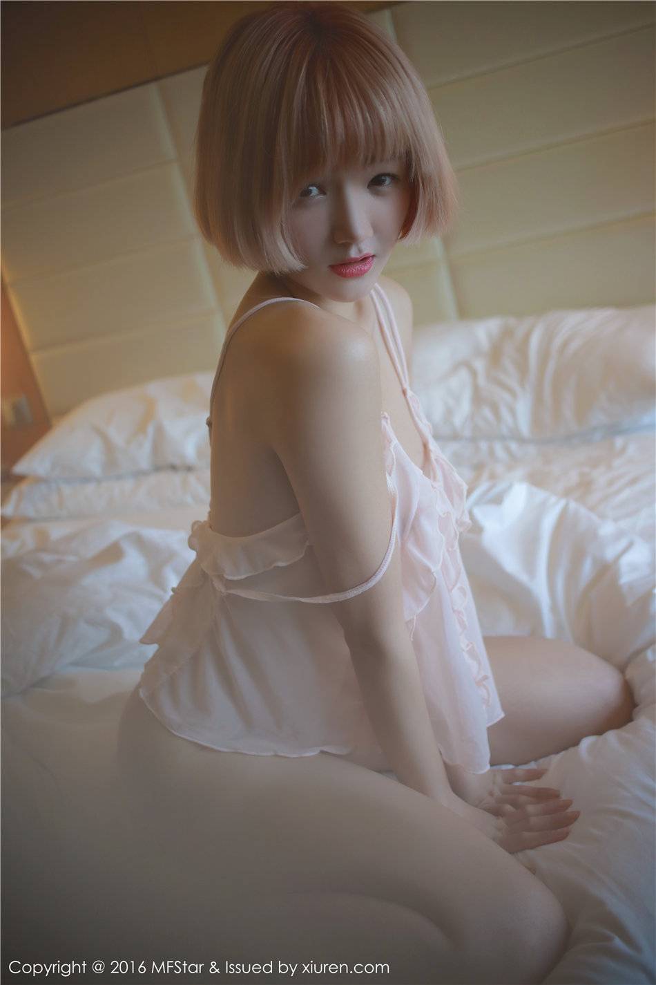 模范学院美女模特悦爷妖精吊带睡衣内衣诱惑性感套图-32