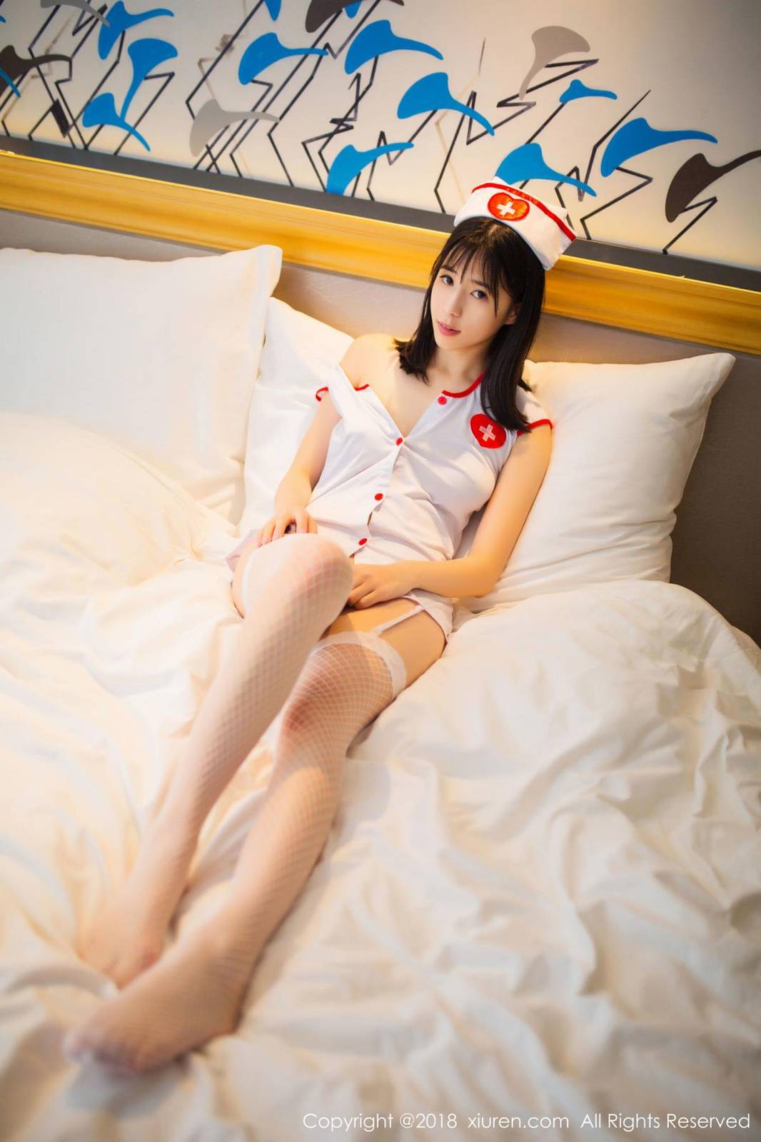 秀人网美女模特Ellie艾栗栗护士装制服粉色内衣诱惑写真-4