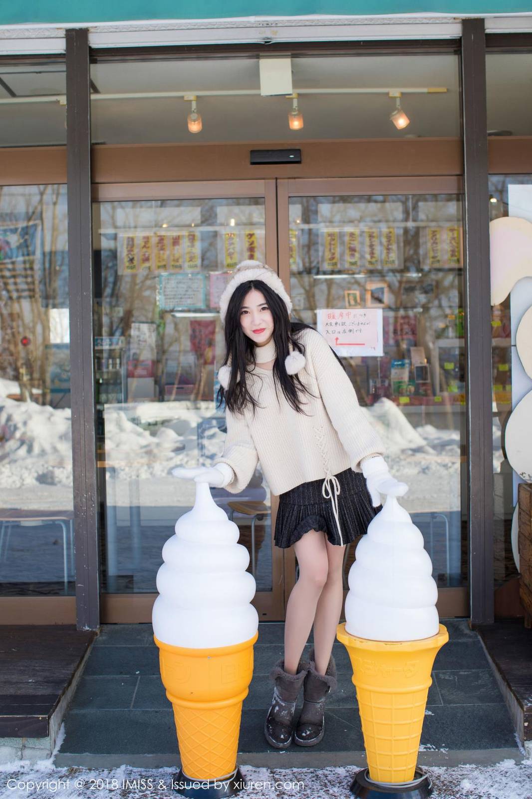 爱蜜社性感女神许诺Sabrina凝玉美胸丝袜美腿北海道旅拍-29