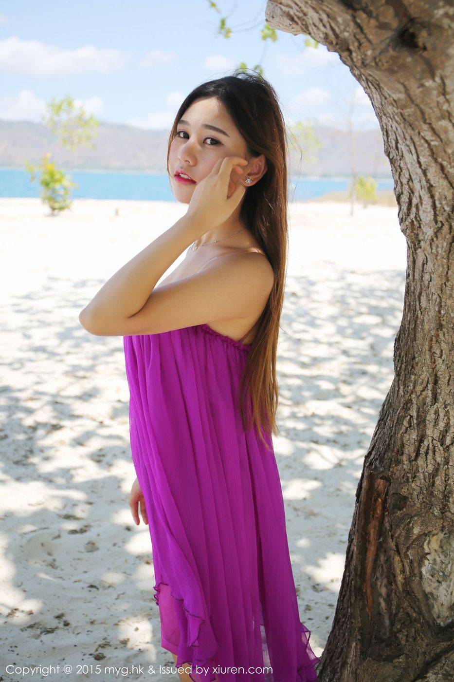 美媛馆性感美女Milk楚楚沙滩吊带碎花裙龙目岛旅拍第三套-29