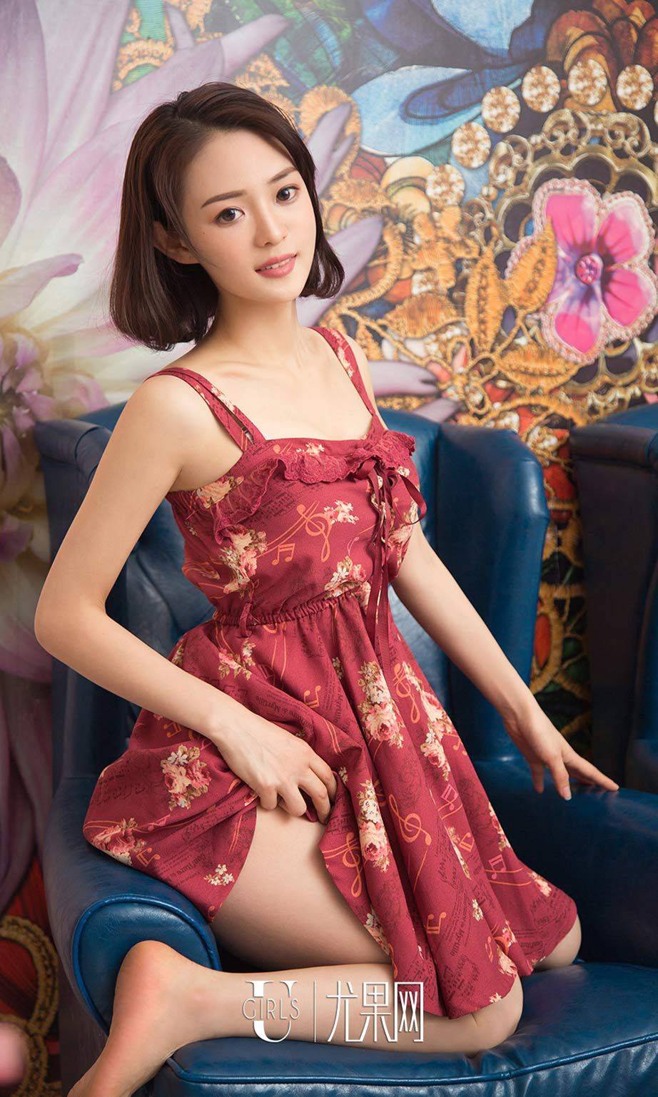 尤果网美女模特筱筱甜白衬衫黑色内衣诱惑清新气质写真-10