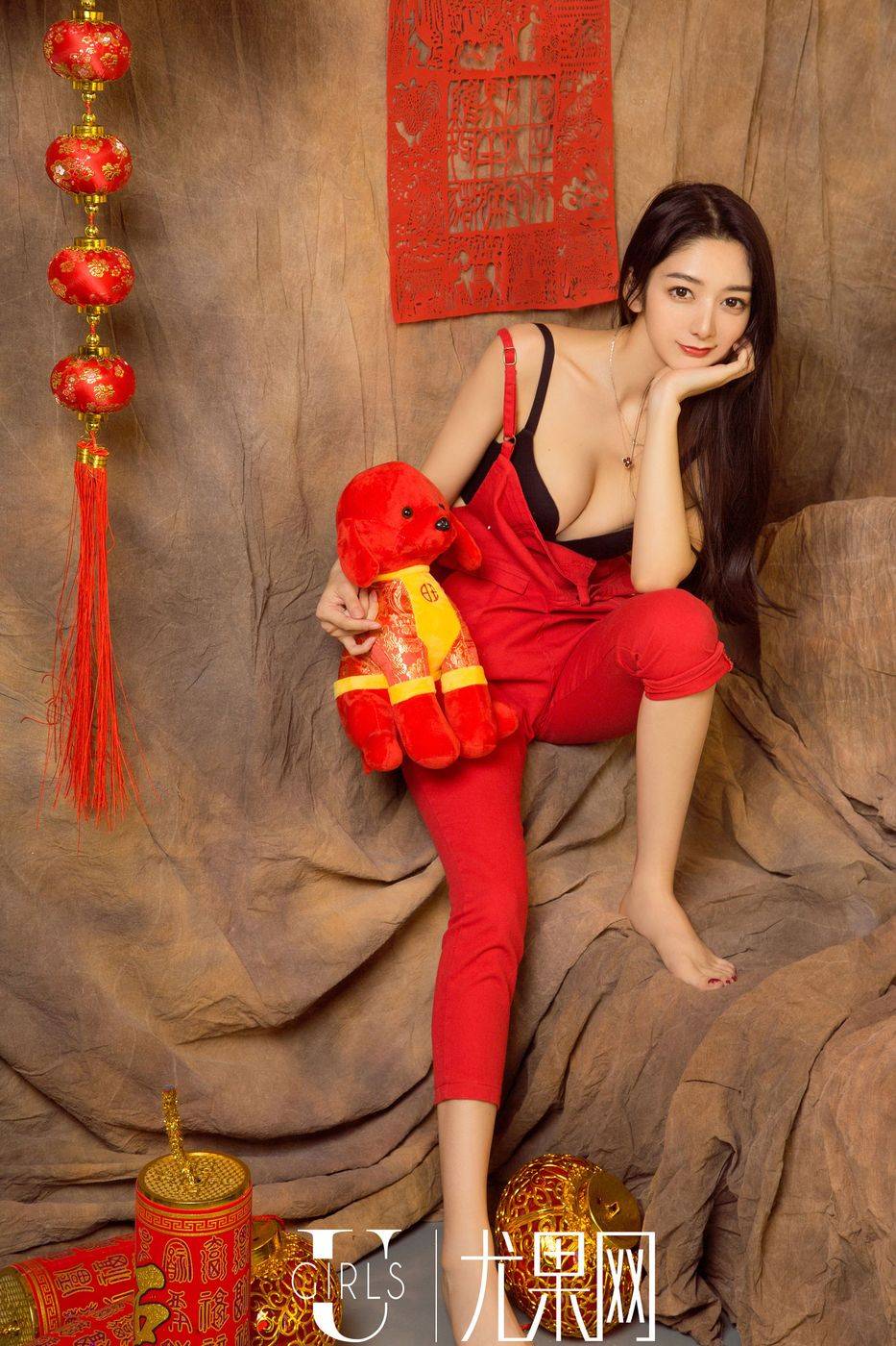 尤果网性感姐妹花安柔Anrou&Angela小热巴内衣诱惑春节特辑-10