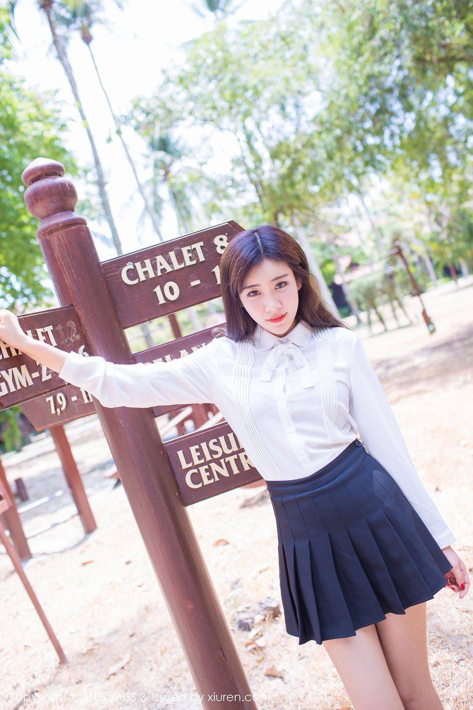 爱蜜社性感美女程小烦不烦比基尼白衬衫兰卡威制服旅拍-28