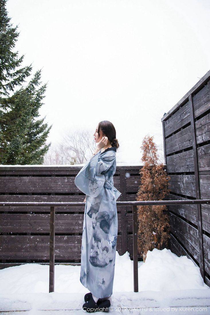 秀人网性感女神周于希Sandy和服爆乳极品身材北海道旅拍写真-11