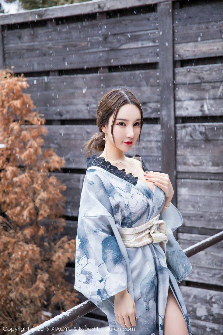 秀人网性感女神周于希Sandy和服爆乳极品身材北海道旅拍写真-13