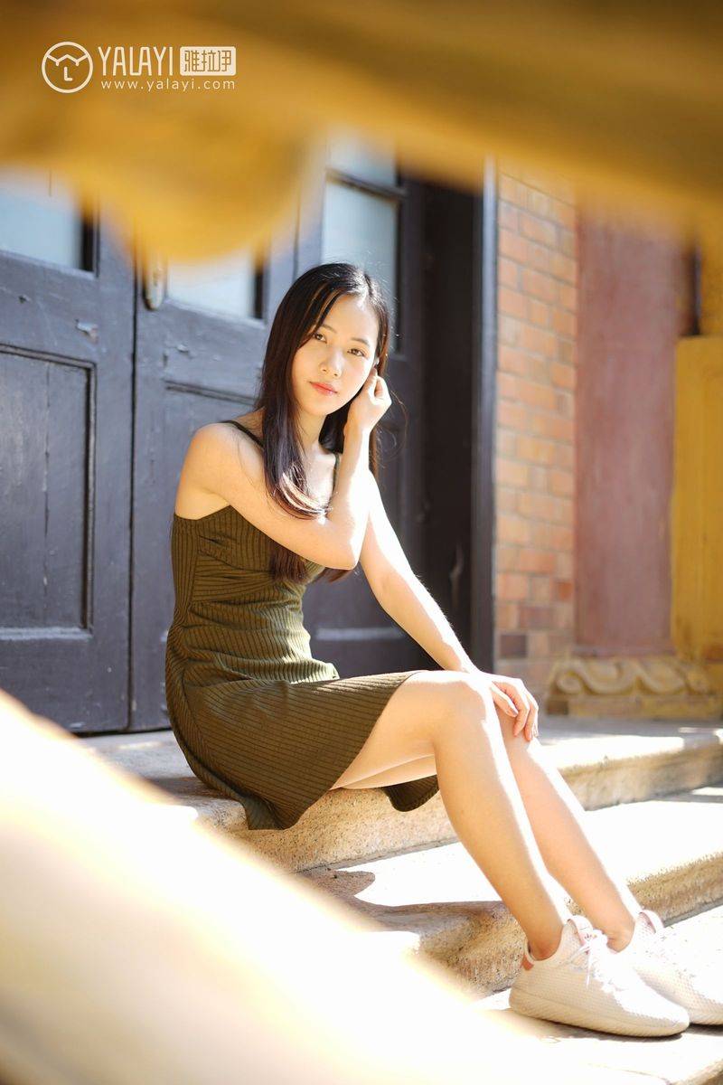 雅拉依清纯美女模特卡柔校园邂逅学姐回眸一笑清新美图-19