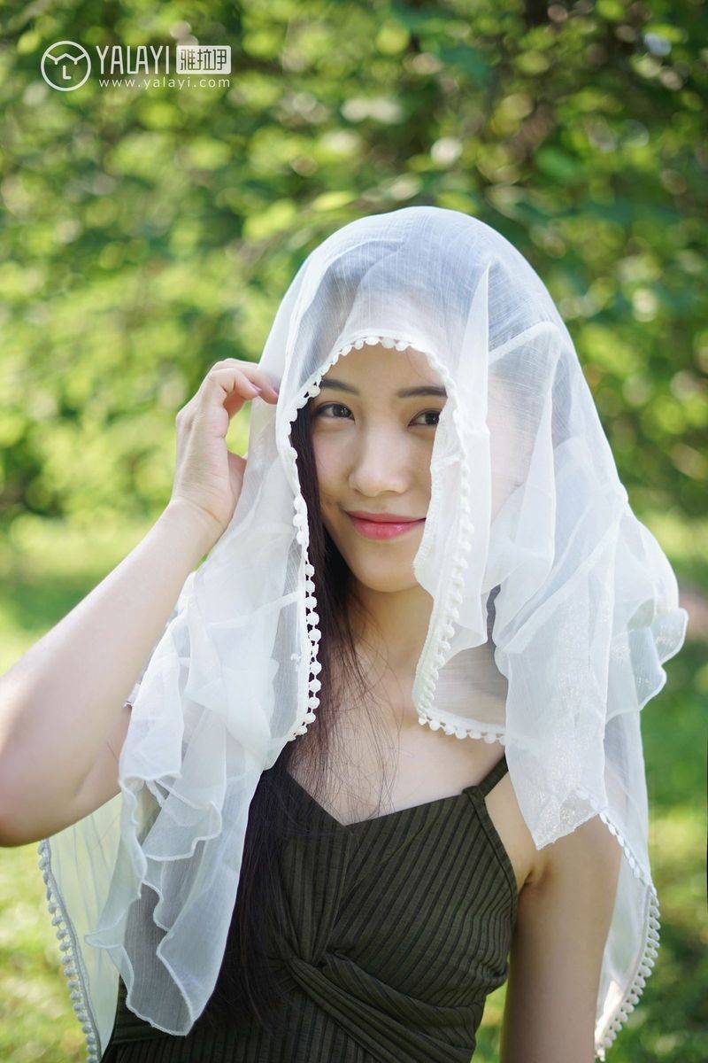 雅拉依清纯美女模特卡柔校园邂逅学姐回眸一笑清新美图-33