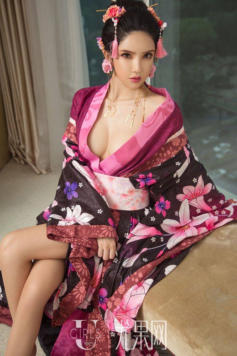 尤果网冷艳美女尤果球球日式和服艺伎真空内衣诱惑美图-46