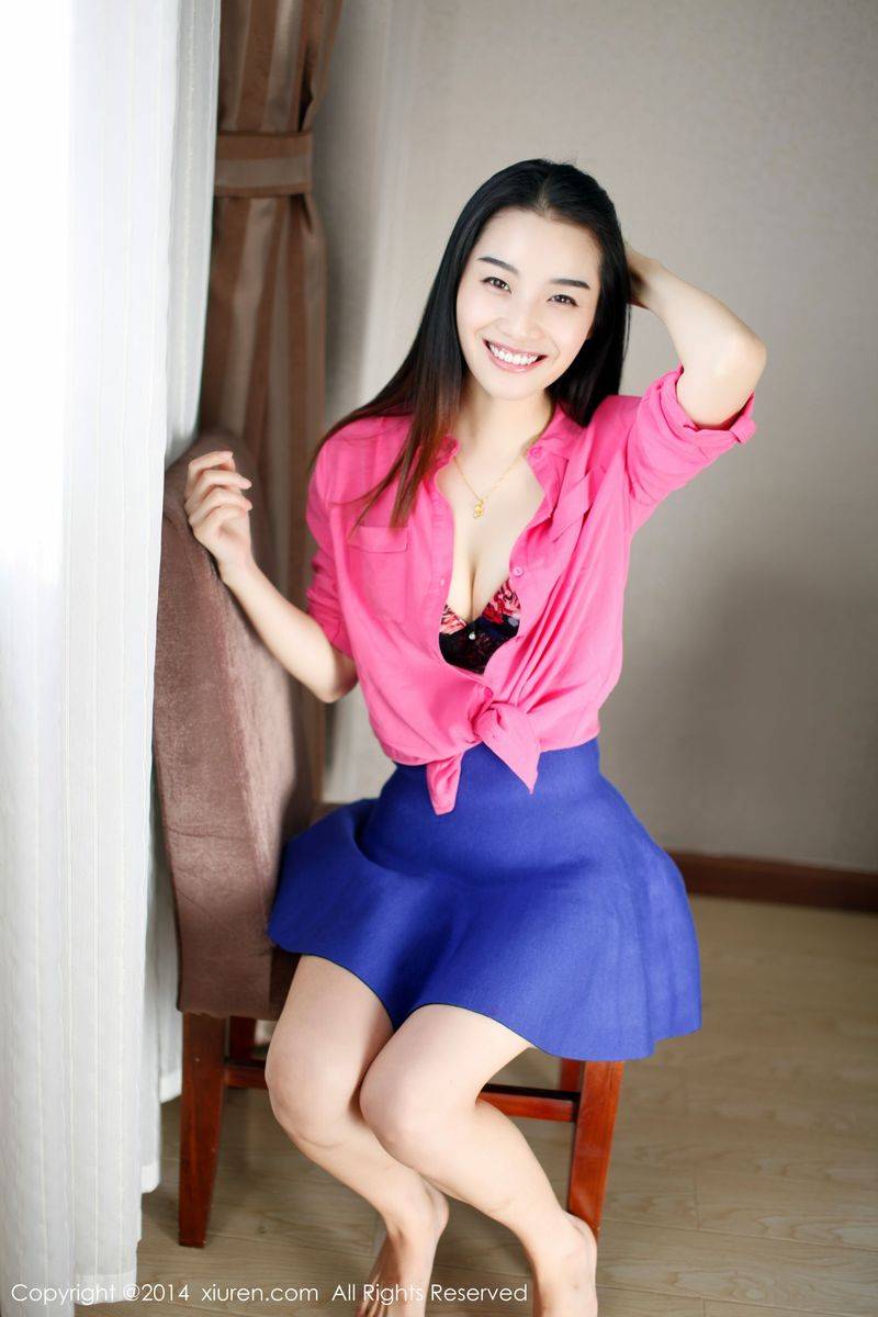 秀人网性感美女模特洁儿Sookie红衬衫内衣诱惑私房写真-4