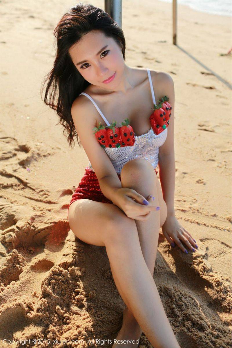 美媛馆极品美女模特绮里嘉ula童颜巨乳沙滩比基尼诱惑写真-44