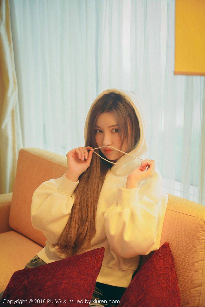 秀人网美女模特M梦baby长发飘飘牛仔长裤柔情私房写真-9