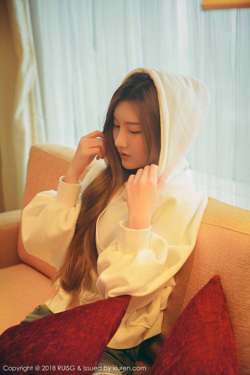 秀人网美女模特M梦baby长发飘飘牛仔长裤柔情私房写真-11