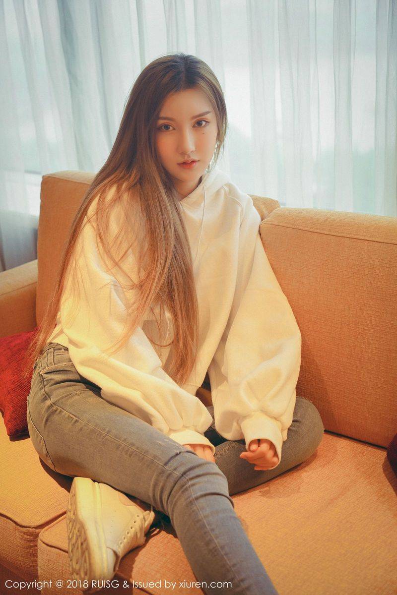 秀人网美女模特M梦baby长发飘飘牛仔长裤柔情私房写真-13