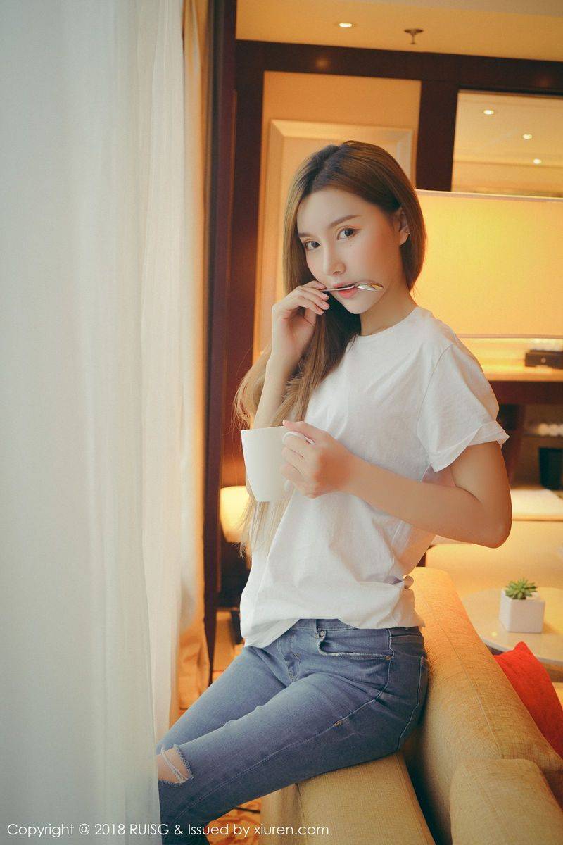 秀人网美女模特M梦baby长发飘飘牛仔长裤柔情私房写真-20