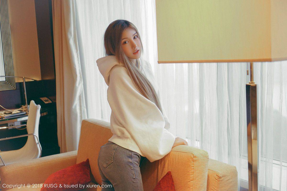 秀人网美女模特M梦baby长发飘飘牛仔长裤柔情私房写真-31