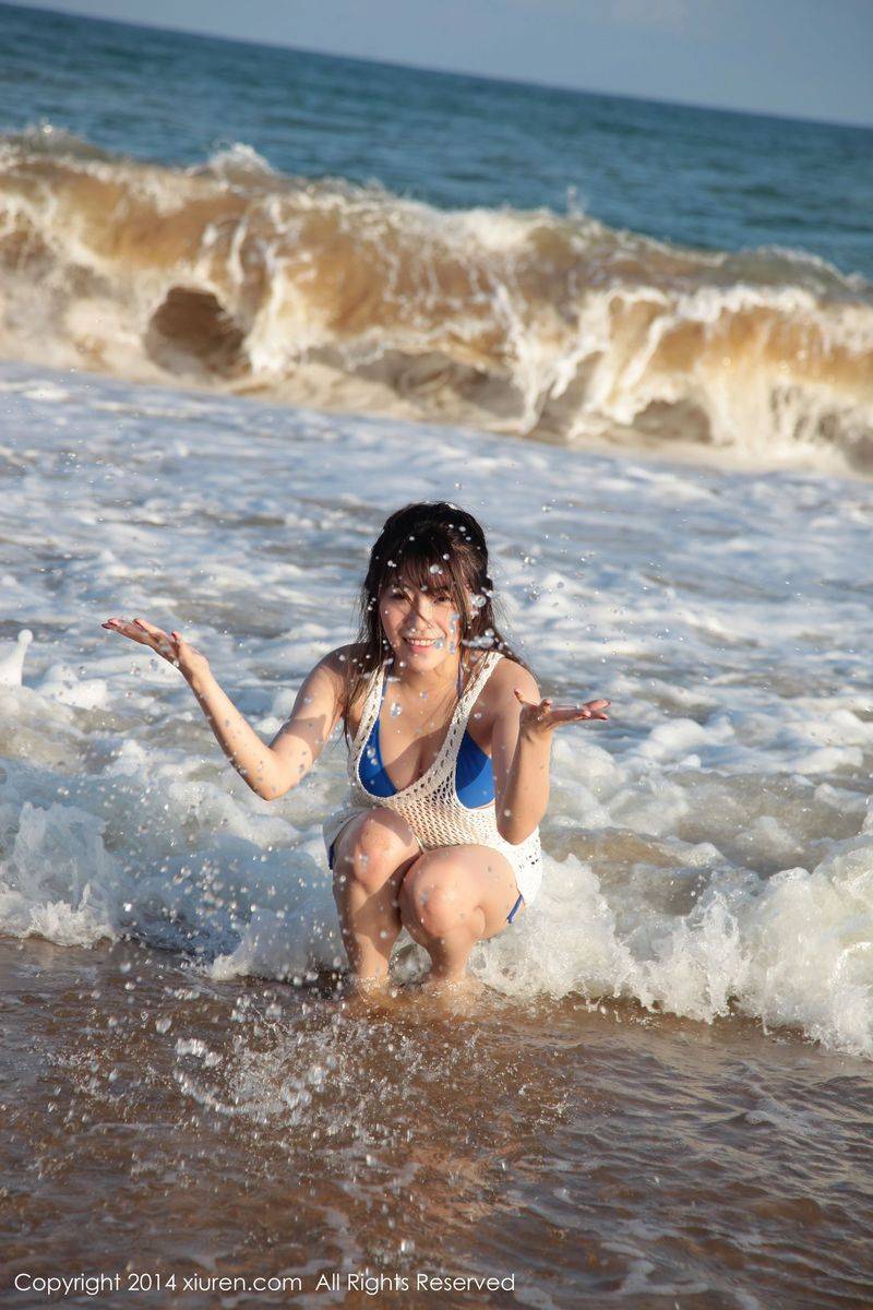 美媛馆性感美女许诺Sabrina海边比基尼内衣诱惑写真-11