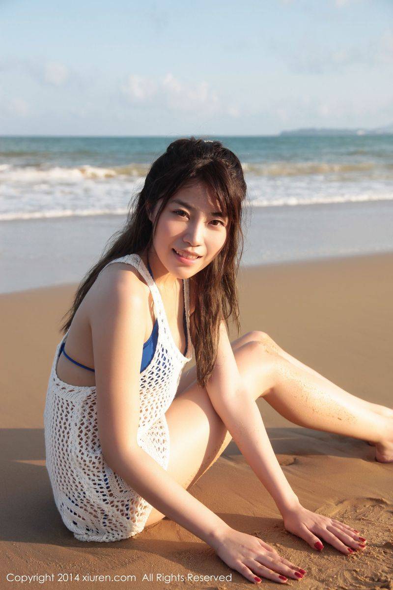 美媛馆性感美女许诺Sabrina海边比基尼内衣诱惑写真-16