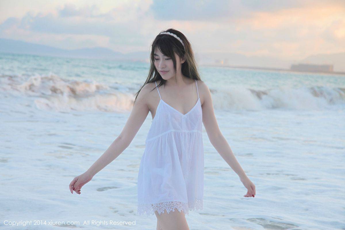 美媛馆性感美女许诺Sabrina海边比基尼内衣诱惑写真-44