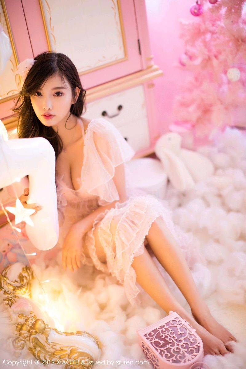 语画界性感女神杨晨晨sugar纯白情趣内衣诱惑圣诞主题写真-6