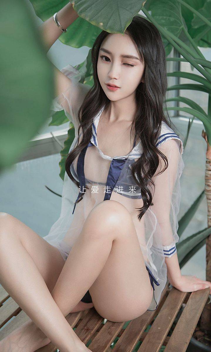尤果网美女模特唐糖性感透视水手服制服诱惑清新美图-2