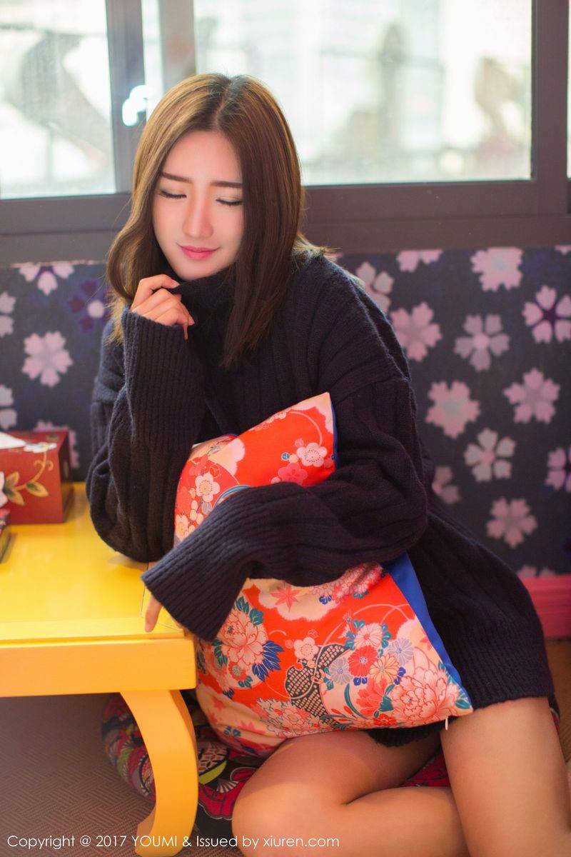 尤蜜荟美女模特周琰琳LIN针织毛衣内衣诱惑情迷私房美图-2
