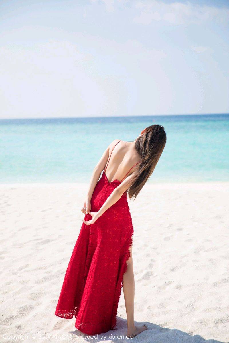 语画界性感女神杨晨晨sugar牛仔长裤内衣诱惑马尔代夫旅拍-48