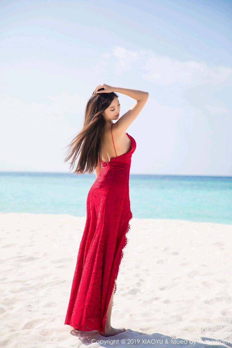 语画界性感女神杨晨晨sugar牛仔长裤内衣诱惑马尔代夫旅拍-49