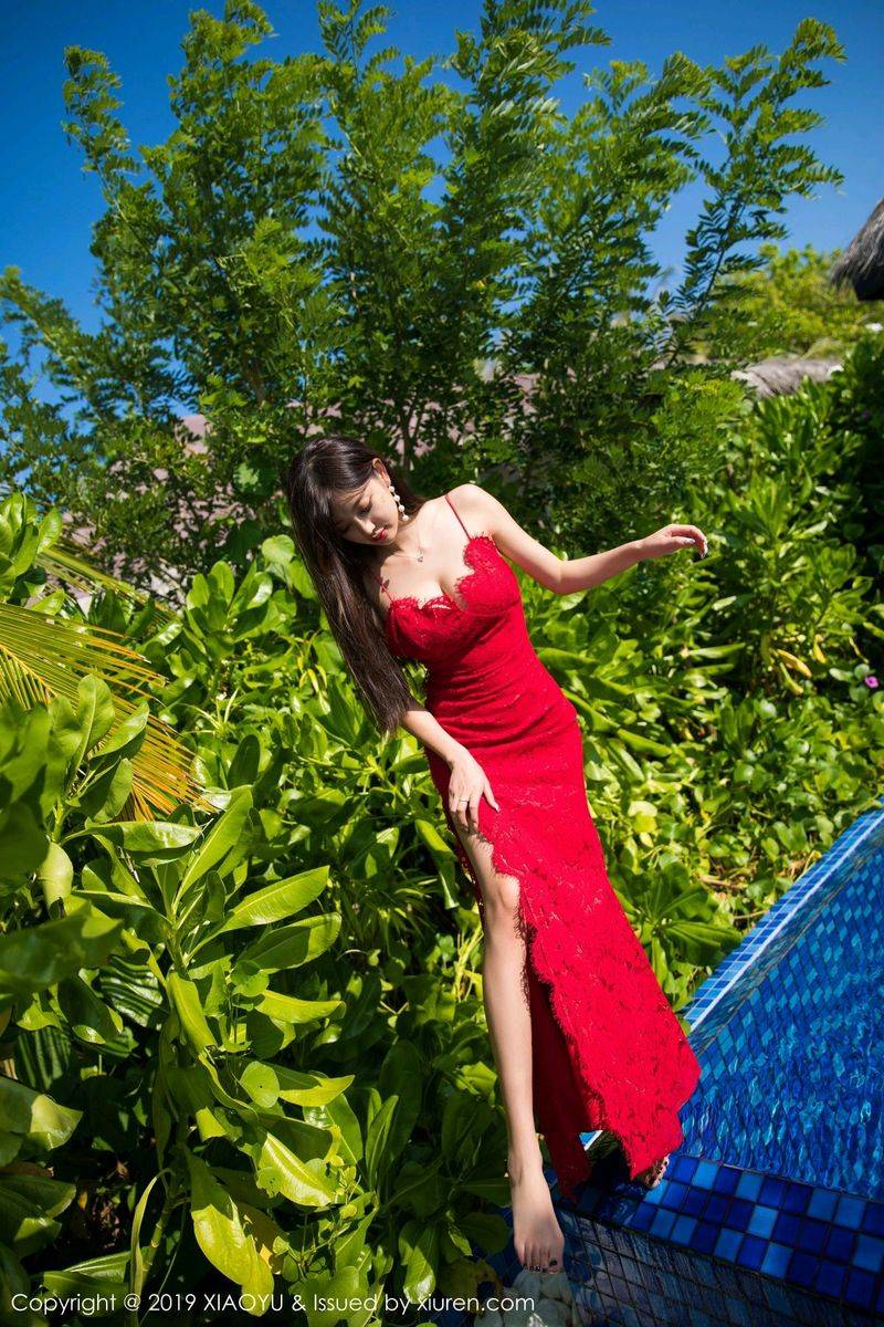 语画界性感女神杨晨晨sugar牛仔长裤内衣诱惑马尔代夫旅拍-52