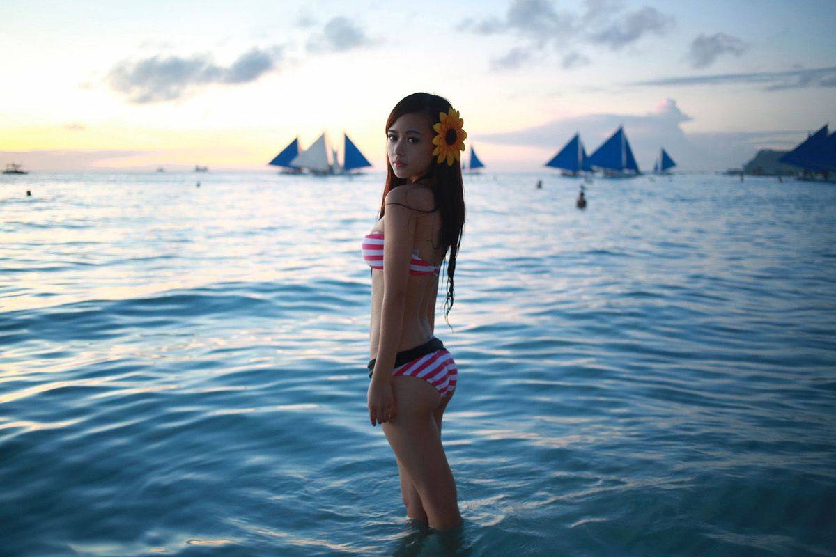 美媛馆清纯萝莉Toro羽住沙滩比基尼海南三亚大尺度旅拍-33