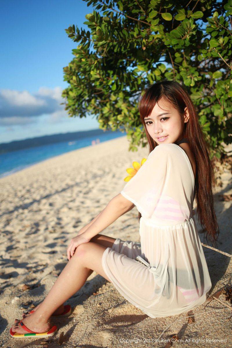 秀人网性感美女Toro羽住沙滩比基尼浴室情趣内衣诱惑美图-37