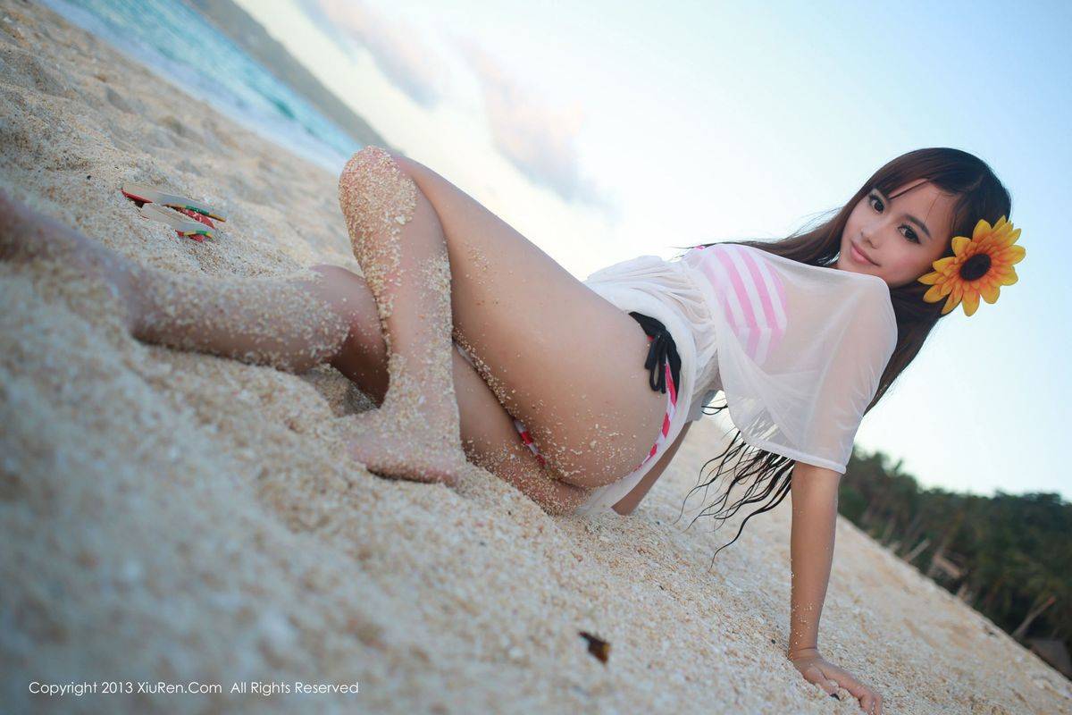 秀人网性感美女Toro羽住沙滩比基尼浴室情趣内衣诱惑美图-63