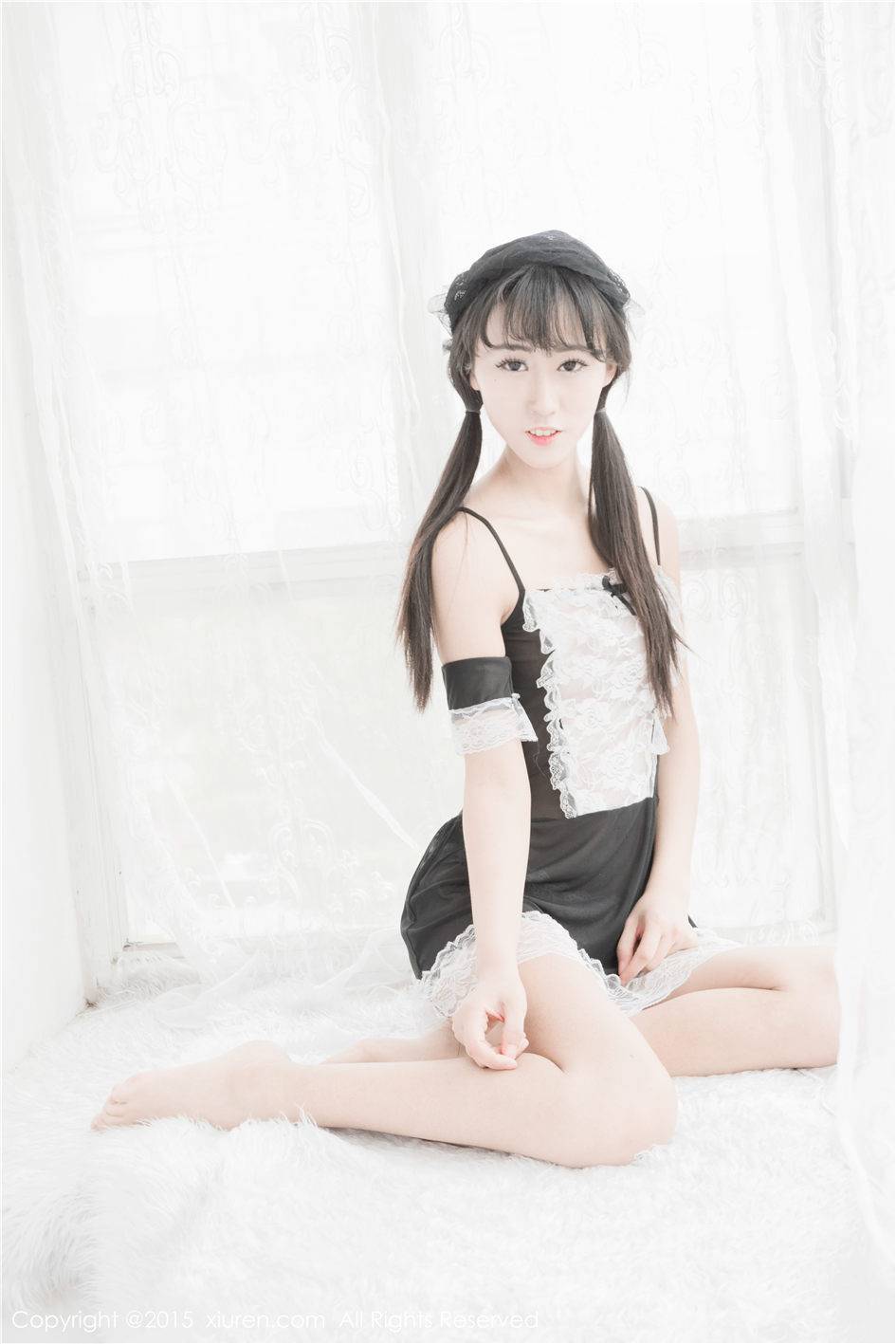 美媛馆新人嫩模素素subaby白纱遮胸双马尾情趣内衣写真-10