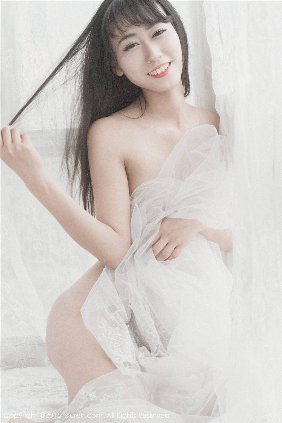 美媛馆新人嫩模素素subaby白纱遮胸双马尾情趣内衣写真-39