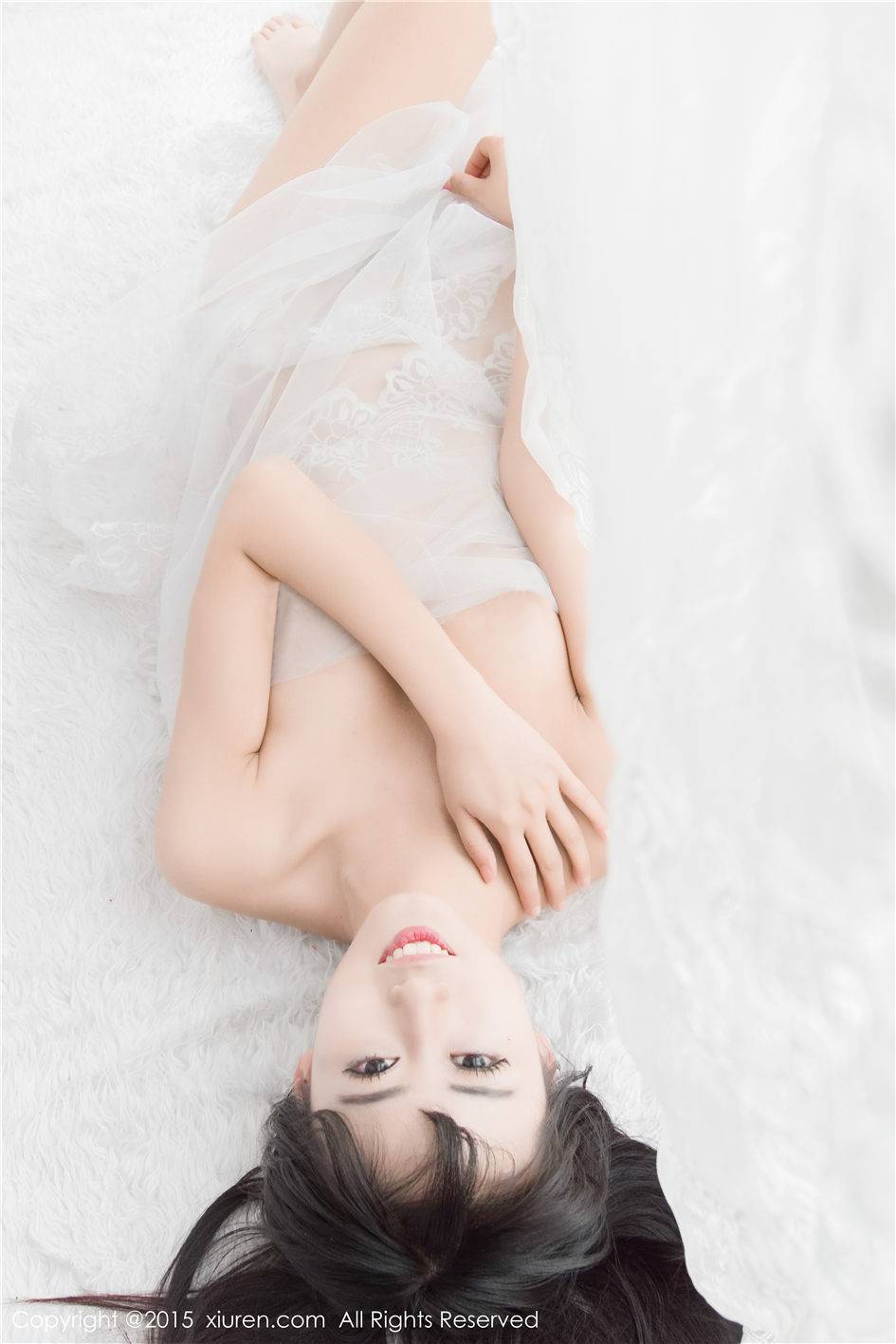 美媛馆新人嫩模素素subaby白纱遮胸双马尾情趣内衣写真-46