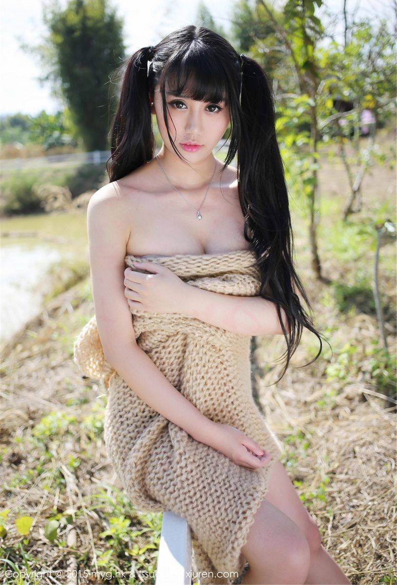 美媛馆清新美女杨晓青儿双骏马民尾针织毛衣泰国清迈旅拍-61