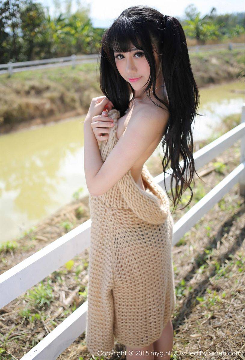 美媛馆清新美女杨晓青儿双骏马民尾针织毛衣泰国清迈旅拍-58