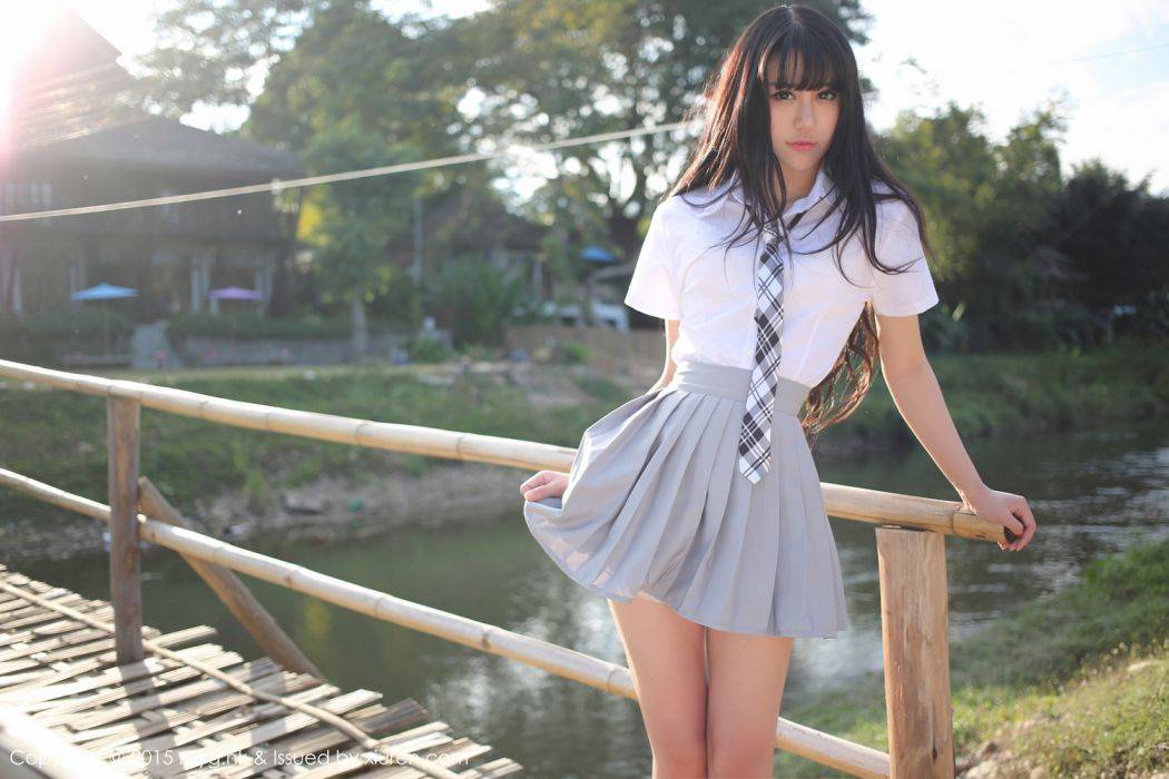 美媛馆养眼美女杨晓青儿泳池比基尼学生装制服诱惑写真-85