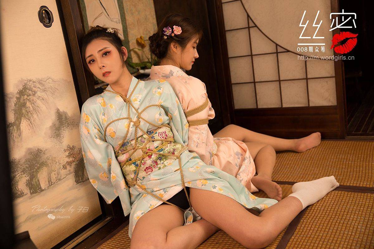 头条女神美女姐妹花Jennanni_Jen&莫小希和服蜜丝系列美图-39