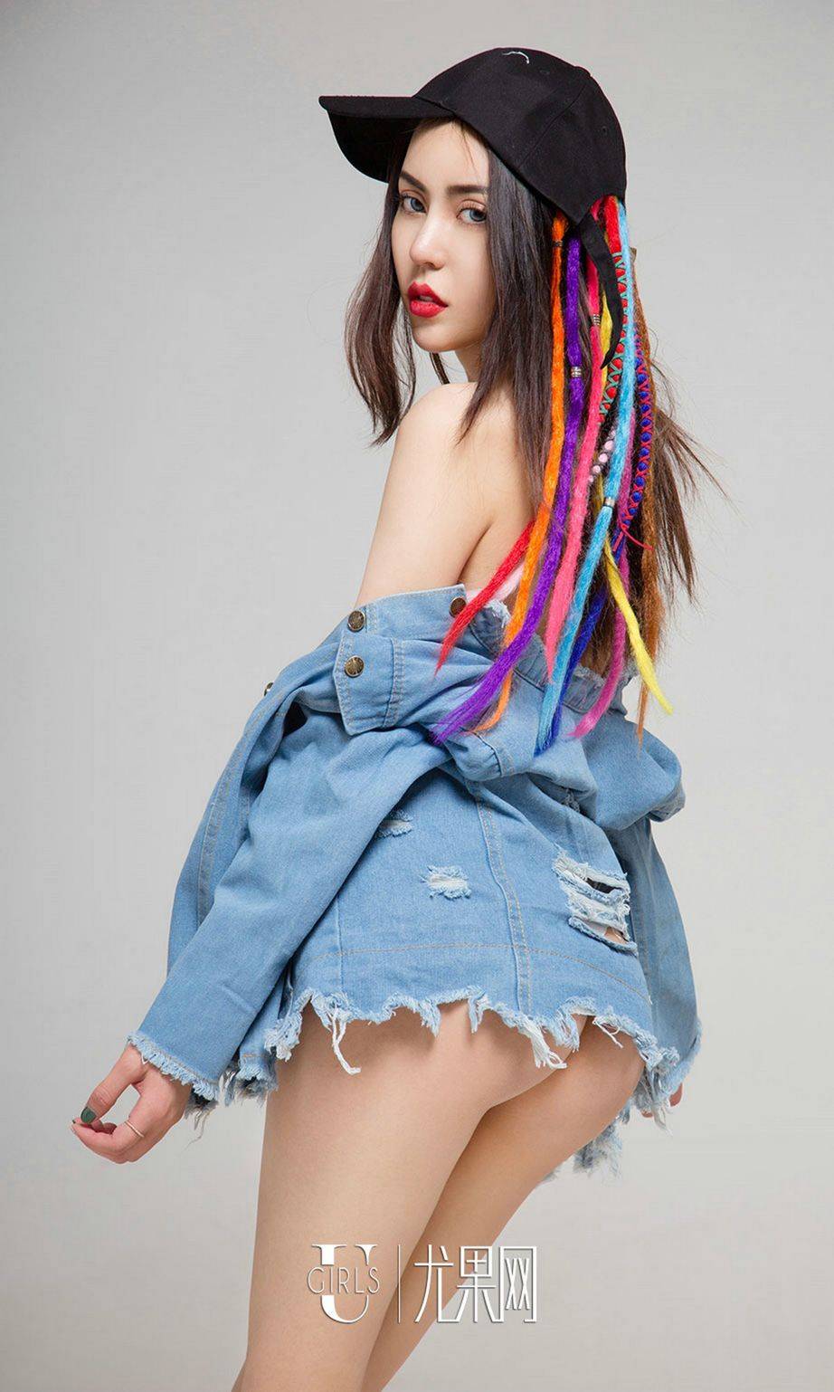 尤果网美女模特明娜大红连体衣修长美腿女神范性感写真-26